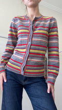 Load image into Gallery viewer, Jump - Wool blend Cardigan - Grey/Yellow/Red Stripe - S
