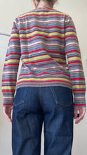 Load image into Gallery viewer, Jump - Wool blend Cardigan - Grey/Yellow/Red Stripe - S

