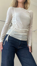 Load image into Gallery viewer, Wynn Hamlyn - Light Knit LS Ruched Top - Ivory - S
