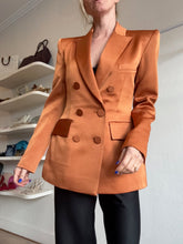 Load image into Gallery viewer, Alex Perry - Satin Double Breasted Blazer - Copper - 10
