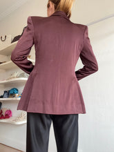 Load image into Gallery viewer, Alex Perry - Single Breasted Satin Crepe Blazer - Chocolate - 10
