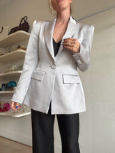 Load image into Gallery viewer, Alex Perry - Single Breasted Satin Crepe Blazer - Silver - 10 - NWT
