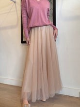 Load image into Gallery viewer, Silk Tulle Maxi Skirt - Blush pink - 12

