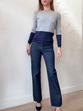 Load image into Gallery viewer, Jigsaw - Cashmere blend Jumper - Grey w navy block- S
