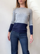 Load image into Gallery viewer, Jigsaw - Cashmere blend Jumper - Grey w navy block- S
