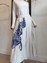Load image into Gallery viewer, Alemais - Rider Pleated Maxi Skirt - Cream/Blue Horse Print - 8
