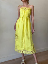 Load image into Gallery viewer, Zimmermann - Linen Halcyon Broderie Slip Midi Dress - Yellow - 0 -nwt RRP$995
