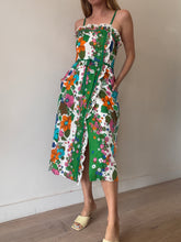 Load image into Gallery viewer, Zimmermann - Riders Ruffle Floral Print Linen Pinafore Midi Dress - Multi - 1
