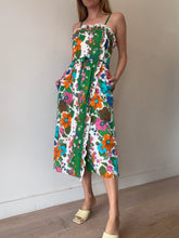 Load image into Gallery viewer, Zimmermann - Riders Ruffle Floral Print Linen Pinafore Midi Dress - Multi - 1
