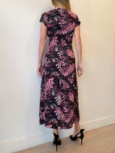 Load image into Gallery viewer, Reiss - Pink Floral SS Maxi Dress - Black - 8

