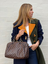 Load image into Gallery viewer, Tory Burch - Colour Block w Gold Hardware Coat - Colour Block Navy/Olive/Mustard - 14 - RRP$998

