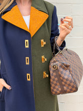 Load image into Gallery viewer, Tory Burch - Colour Block w Gold Hardware Coat - Colour Block Navy/Olive/Mustard - 14 - RRP$998
