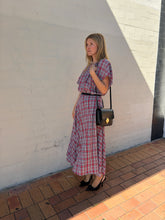 Load image into Gallery viewer, Tomorrow Land - Clair Cotton Ruffle  Blouse &amp; Midi Set - Plaid - 36
