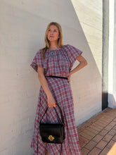 Load image into Gallery viewer, Tomorrow Land - Clair Cotton Ruffle  Blouse &amp; Midi Set - Plaid - 36
