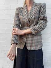 Load image into Gallery viewer, Vintage Hermes - Wool Leather Trim Jacket - Tan Check - M
