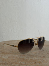 Load image into Gallery viewer, Chrome Hearts - Stain Aviator Metal Rim Sunglasses - Plum/Gold  -
