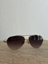 Load image into Gallery viewer, Chrome Hearts - Stain Aviator Metal Rim Sunglasses - Plum/Gold  -
