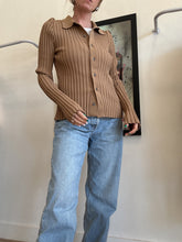 Load image into Gallery viewer, Anine Bing - Joslyn Collared Ribbed Cardigan - Camel - L
