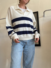 Load image into Gallery viewer, Saks Fifth Avenue - Cashmere V Neck Collar Jumper - Stripe - XL
