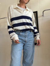 Load image into Gallery viewer, Saks Fifth Avenue - Cashmere V Neck Collar Jumper - Stripe - XL
