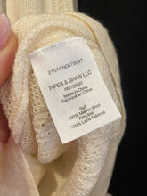 Load image into Gallery viewer, Veronica Beard - V neck Merino Wool Pointelle Jumper - Cream - L
