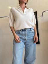 Load image into Gallery viewer, By Bloomingdales - SS Cashmere Polo Top - Ivory - L
