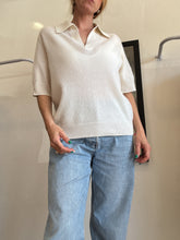 Load image into Gallery viewer, By Bloomingdales - SS Cashmere Polo Top - Ivory - L
