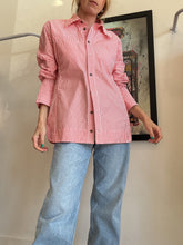 Load image into Gallery viewer, Ganni - LS Shirt w Wide Cuffs - Red/White Stripe - 40
