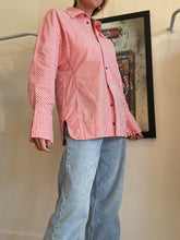 Load image into Gallery viewer, Ganni - LS Shirt w Wide Cuffs - Red/White Stripe - 40
