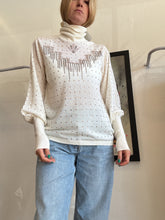 Load image into Gallery viewer, Camilla - High Neck Jumper - Ivory w Sparkles - L
