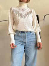 Load image into Gallery viewer, Camilla - High Neck Jumper - Ivory w Sparkles - L
