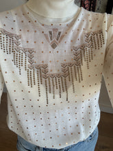 Load image into Gallery viewer, Camilla - High Neck Jumper - Ivory w Sparkles - L
