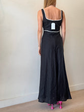 Load image into Gallery viewer, Jillian Boustred - Linen Maxi Dress - Black/White Trim - 1
