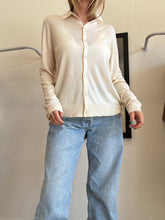 Load image into Gallery viewer, Theory - Button Up Silk Cashmere Jumper - Ivory - L - RRP$820
