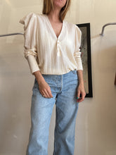 Load image into Gallery viewer, Veronica Beard - V neck Merino Wool Pointelle Jumper - Cream - L
