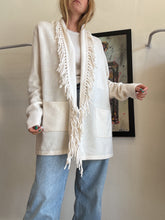 Load image into Gallery viewer, By Bloomingdales - Cashmere Mid Cardigan w fringe - Ivory - XL
