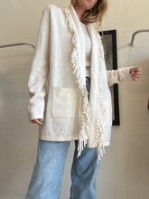 Load image into Gallery viewer, By Bloomingdales - Cashmere Mid Cardigan w fringe - Ivory - XL
