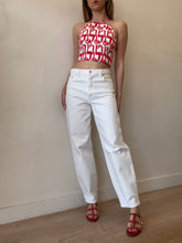 Load image into Gallery viewer, Scanlan Theodore - Cotton Tie Halter Top - Red/white Chain print - 6

