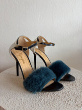 Load image into Gallery viewer, Charlotte Olympia - Fur Metallic 110mm Heels - Blue - 41
