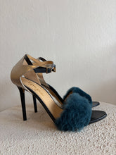 Load image into Gallery viewer, Charlotte Olympia - Fur Metallic 110mm Heels - Blue - 41
