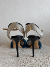 Load image into Gallery viewer, Charlotte Olympia - Fur Metallic 110mm Heels - Blue - 41
