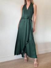 Load image into Gallery viewer, Ginger &amp; Smart - Sleeveless Wrap Maxi Dress - Dark Emerald Green - 10
