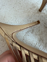 Load image into Gallery viewer, Salvatore Ferragamo - Jessa 85mm Braided Leather Mules - Gold - 9
