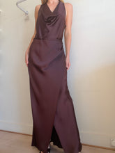 Load image into Gallery viewer, Camilla and Marc - Flora Draped Front Satin Gown  - Burgundy - 12
