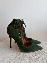 Load image into Gallery viewer, Scanlan Theodore - Lace Up Pointed Toe Suede Pump - Green - 36 - RRP$650
