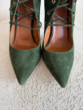 Load image into Gallery viewer, Scanlan Theodore - Lace Up Pointed Toe Suede Pump - Green - 36 - RRP$650
