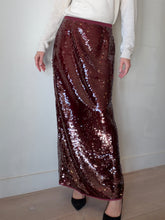 Load image into Gallery viewer, VRG Girl - Devyn Sequin Midi Skirt - Burgundy Wine - 10 - bnwt
