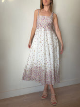 Load image into Gallery viewer, Zimmermann - Carnaby Linen Midi Dress w shoulder ties - White/Pink Floral - 1 - RRP$795
