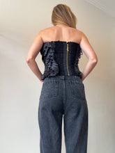 Load image into Gallery viewer, Aje - Charmed Rosette Ruffle Bustier - Black - 4 - BNWT - RRP $325
