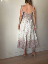 Load image into Gallery viewer, Zimmermann - Carnaby Linen Midi Dress w shoulder ties - White/Pink Floral - 1 - RRP$795

